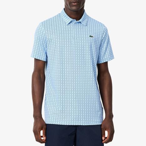 Light Blue Geometric Polo Shirt