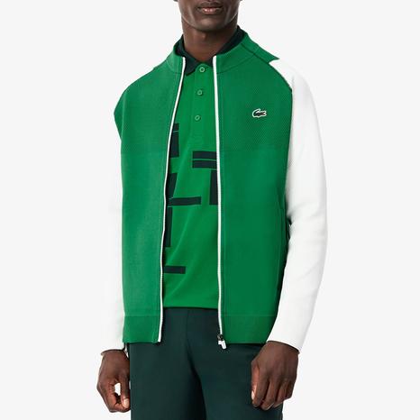 Green/White Zip Through Sweat