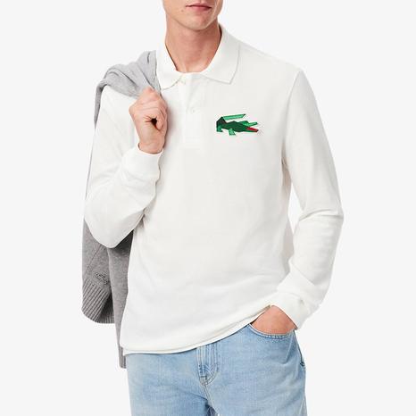 Ecru Embroidered Long Polo Shirt