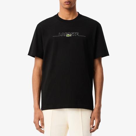 Black Embroidered Brand T-Shirt