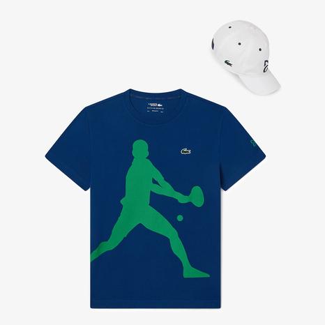 Dark Blue Tennis Graphic T-Shirt