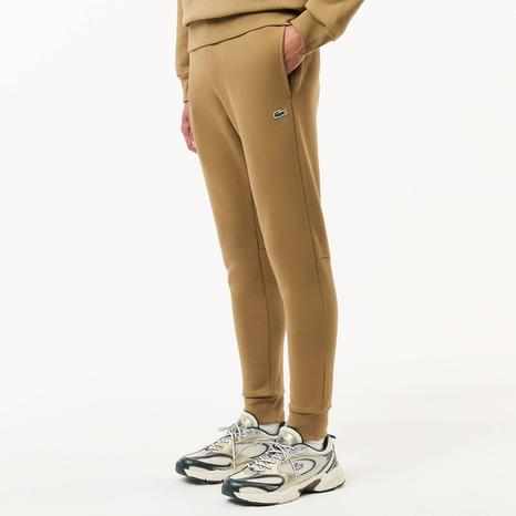 Beige Fleece Cotton Blend Joggers
