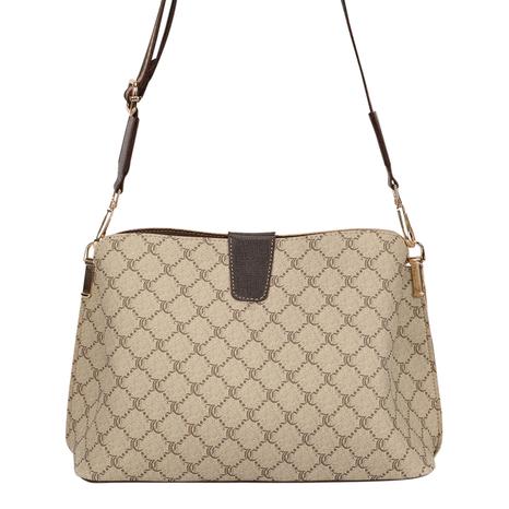 Cream and Brown Shoulder Bag