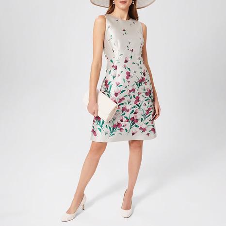 Cream Gwen Jacquard Dress