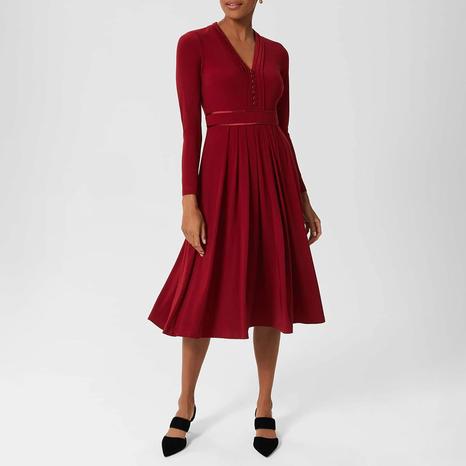 Red Leslie Pleated Dress