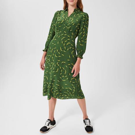 Green Ariel Floral Print Midi Dress