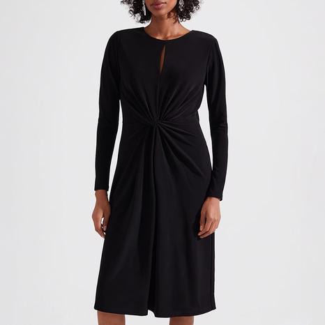 Black Antonia Ruched Front Dress