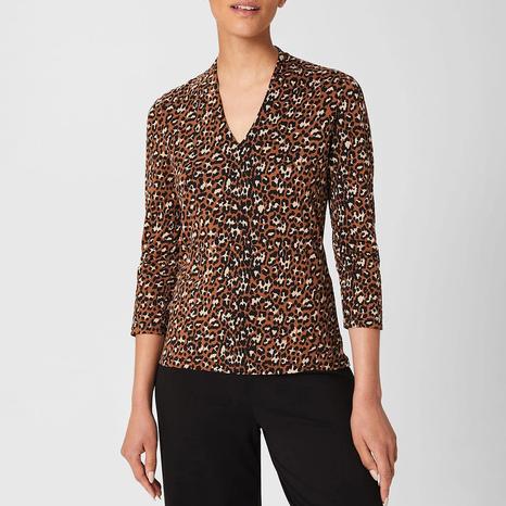 Brown Aimee Animal Printed Top
