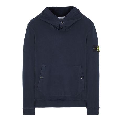 Navy Button Fleece Hoodie
