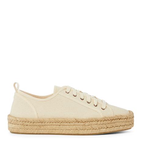 Cream Canvas Espadrille Trainers