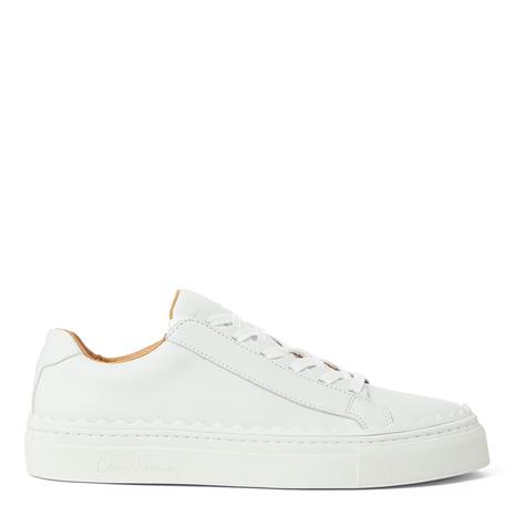 Women's White Ziva Scallop Sneakers