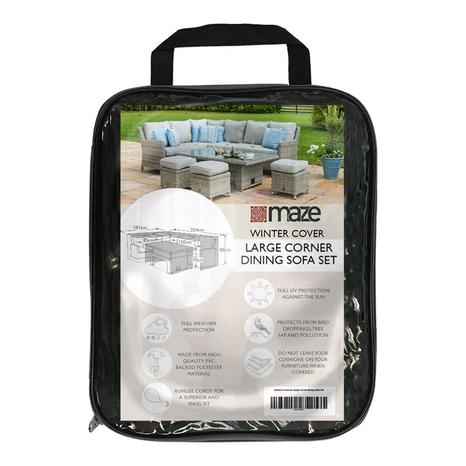 Outdoor set of two covers for Large Square Corner Set with Rising Table