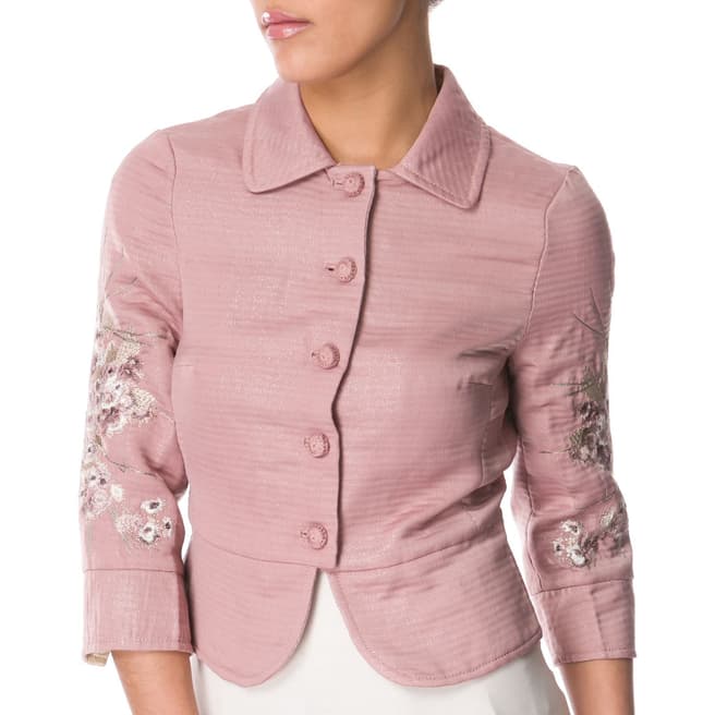 Noa Noa Pink Cotton Blend Embroidered Jacket