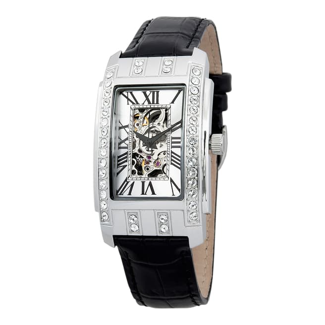 Reichenbach Ladies Black/Silver Leather Hartig Watch