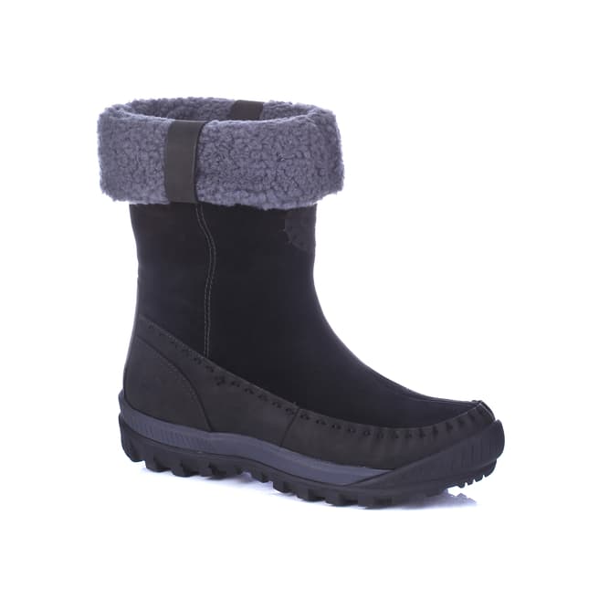 Timberland Black/Grey Suede Cuff Boots