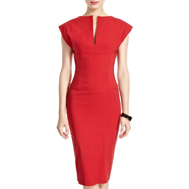 The Pretty Dress Company Red Mayfair Pencil Dress