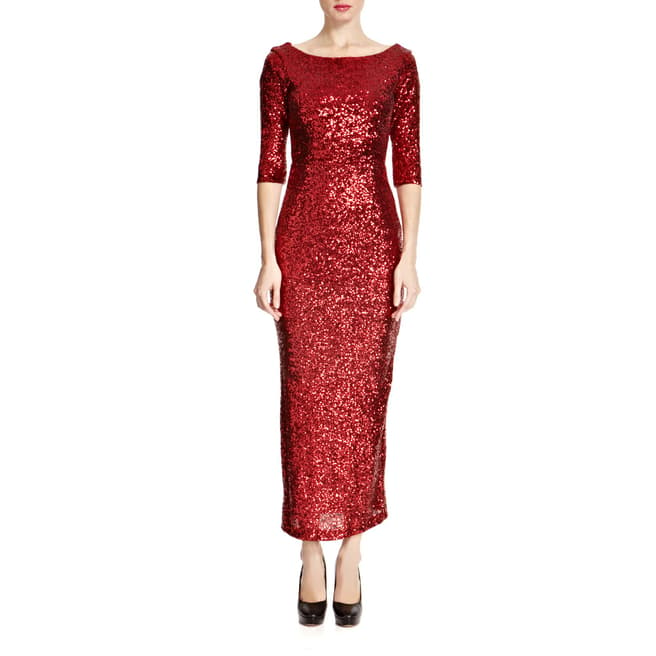 The Pretty Dress Company Red Evening Sequined Maxi Dress