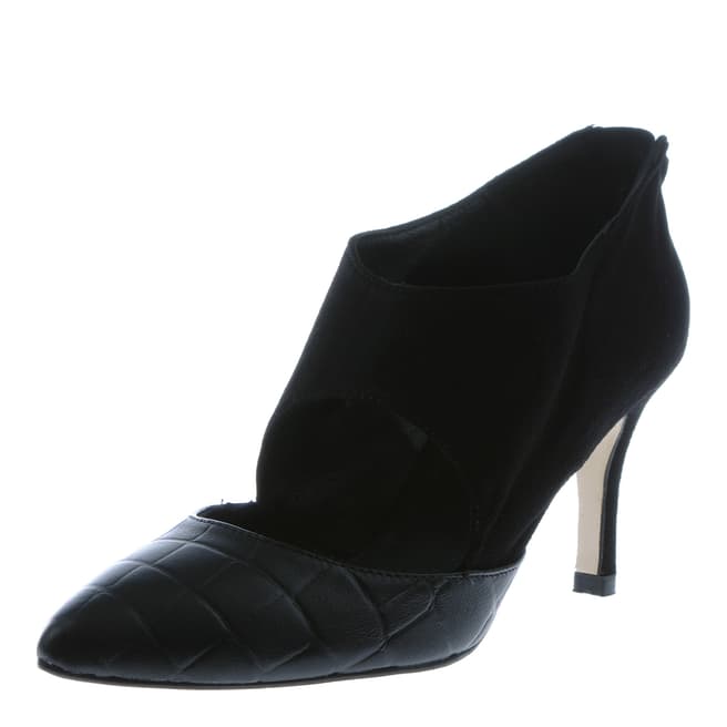 Georges Rech Women's Black Suede Cut-Out Ankle Boots 8cm Heel