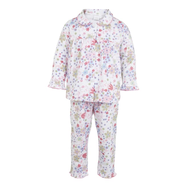 Mini Vanilla Girl's Pink Floral Print Pyjamas with Matching Bag