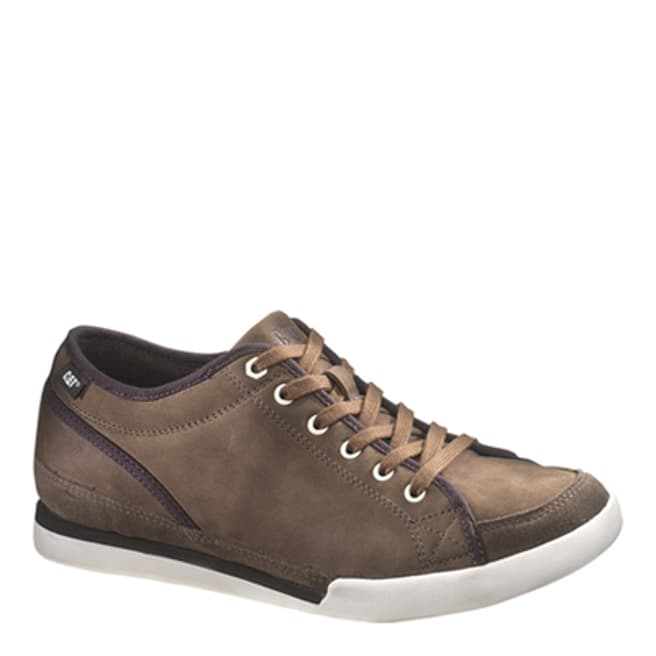 CAT Brown Leather Jed Lace Trainers