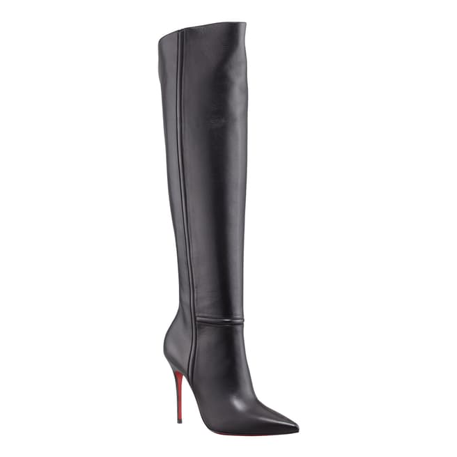 Christian Louboutin Black Leather Over the Knee Boots 10cm Heel 