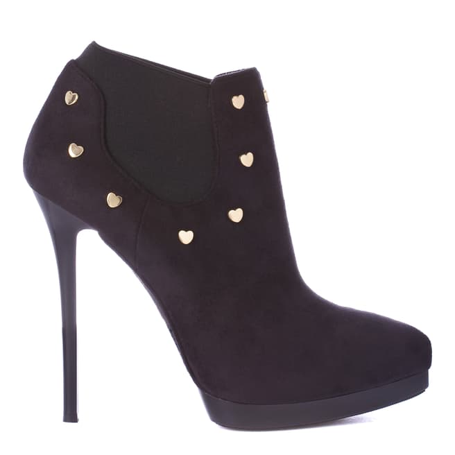 Love Moschino Black Pointed Platform Ankle Boots 13cm Heel