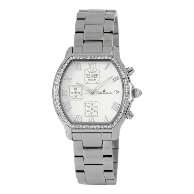 Herzog & Sohne Ladies Silver Swarovski Crystal Watch
