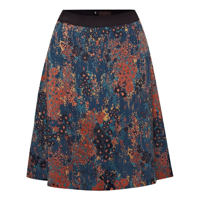 Great Plains Blue Papaveri Floral A-Line Skirt