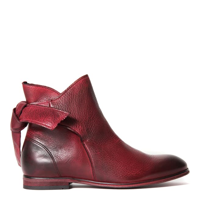 Hudson Ladies Red Leather Etty Ankle Boots