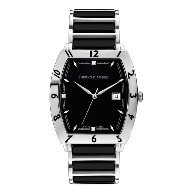 Chrono Diamond Men's Swiss Black Leandro Watch