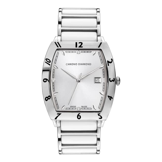 Chrono Diamond Men's Swiss White Leandro Watch