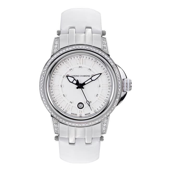 Chrono Diamond Women's Swiss White Watch