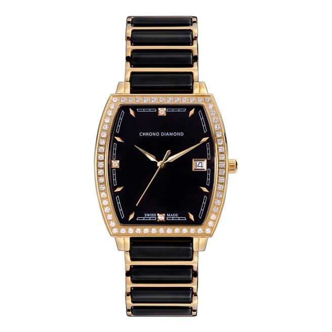 Chrono Diamond Women's Swiss Black Damenuhr Leandra Watch