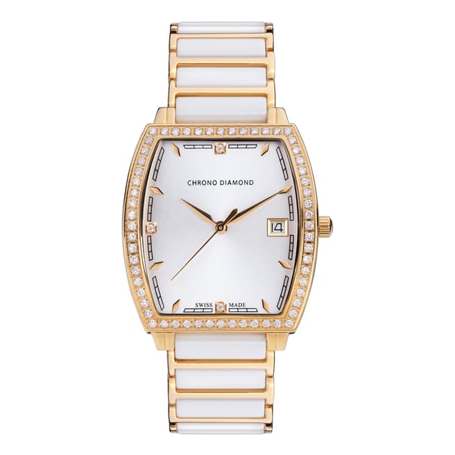 Chrono Diamond Women's Swiss White Damenuhr Leandra Watch