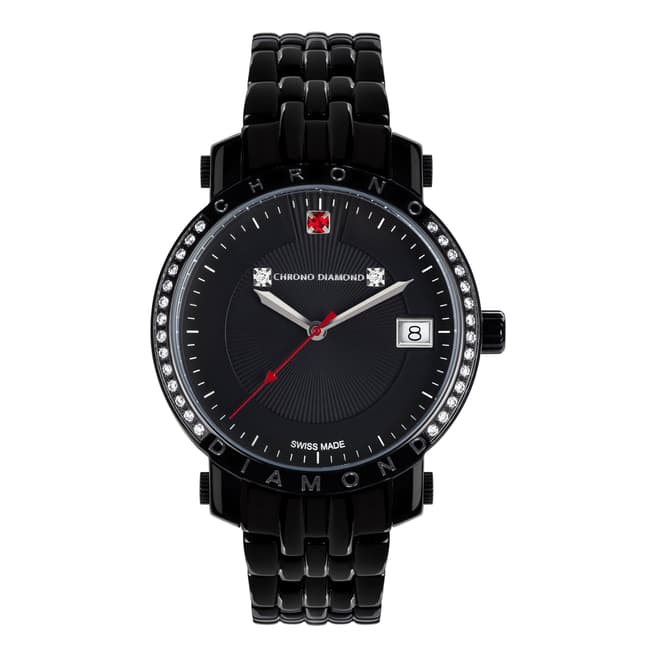 Chrono Diamond Women's Swiss Black Nesta Diamond Watch