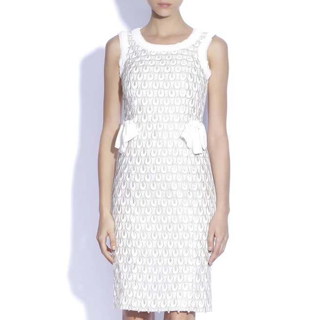 Nissa White/Silver Peplum Dress
