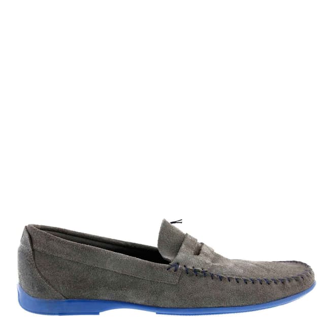 Mille Miglia Men's Grey/Blue Suede Loafers