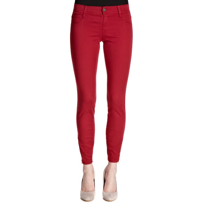 United Colors of Benetton Red Zipped Ankles Skinny Jeans 29 Leg