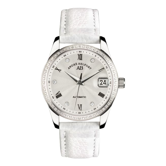 Andre Belfort Women's White/Silver Diamante Demeter Watch