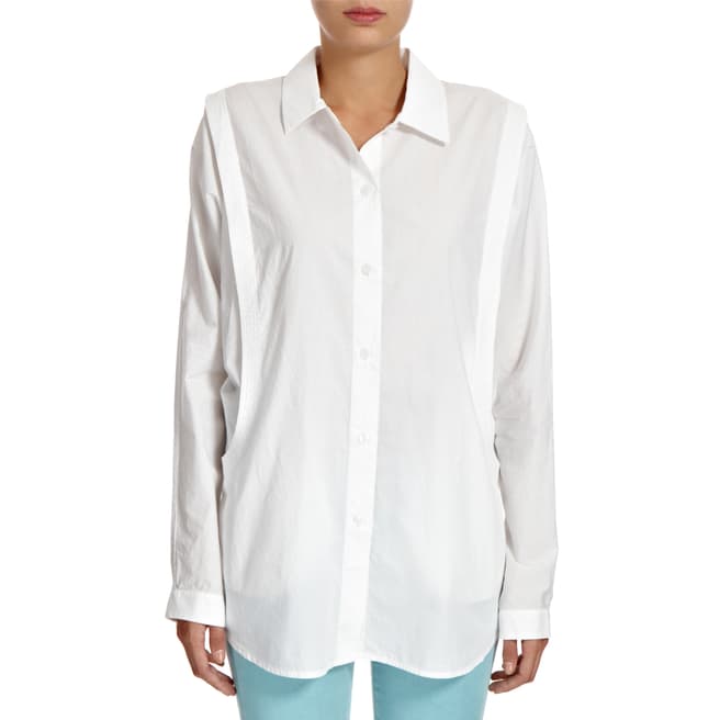 7 For All Mankind White Pocket Cotton Shirt