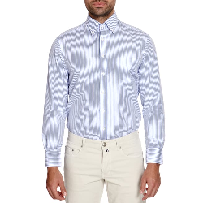 Kent & Curwen Blue/White Stripe Bengal Shirt