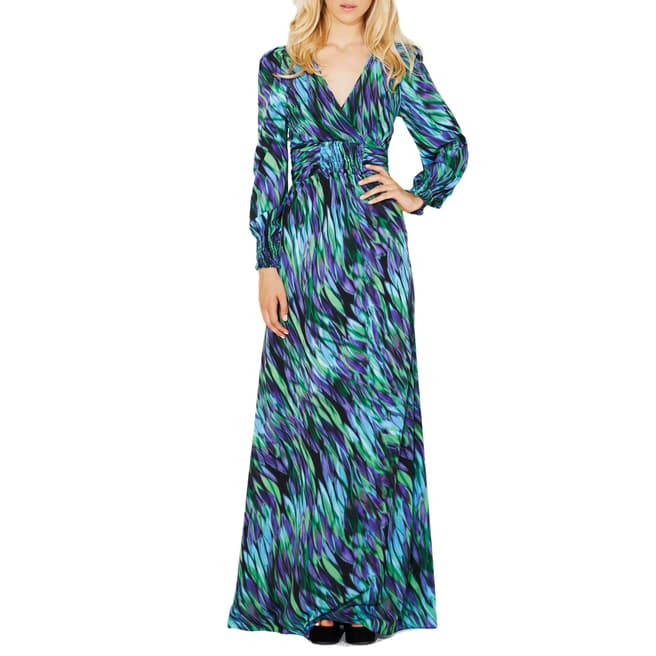 Ossie Clark Green/Multi Gabriella Abstract Maxi Dress
