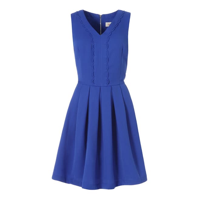 Louche Blue Keisha Fit and Flare Dress