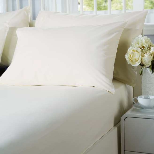 The Pure Linen Company Ivory Single Percale Fitted Sheet
