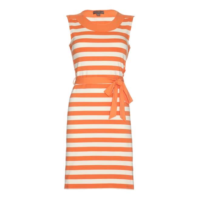 Fever Orange/Cream Scarborough Cotton Blend Tunic Dress
