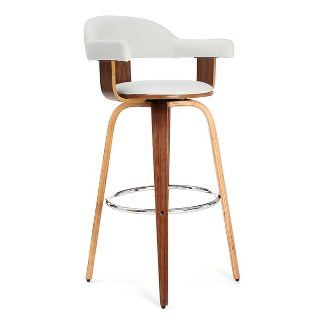 Premier Housewares Bar Chair, Walnut/White