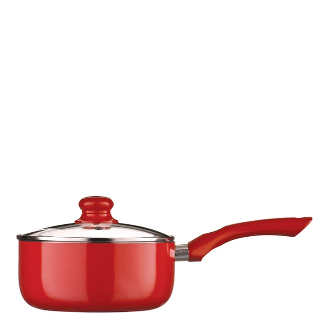 Eco-Cook Red Aluminium/Ceramic Saucepan/Lid  20cm