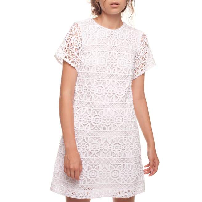Arefeva White Lace Shift Dress
