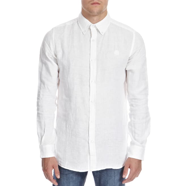 William Hunt White Single Cuff Pure Linen Shirt