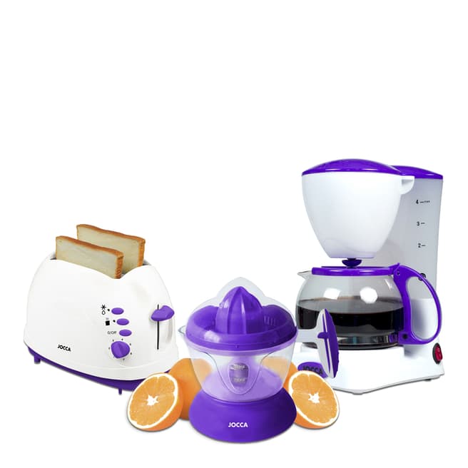 Kitchen Gadgets White/Purple Electrical Breakfast Set